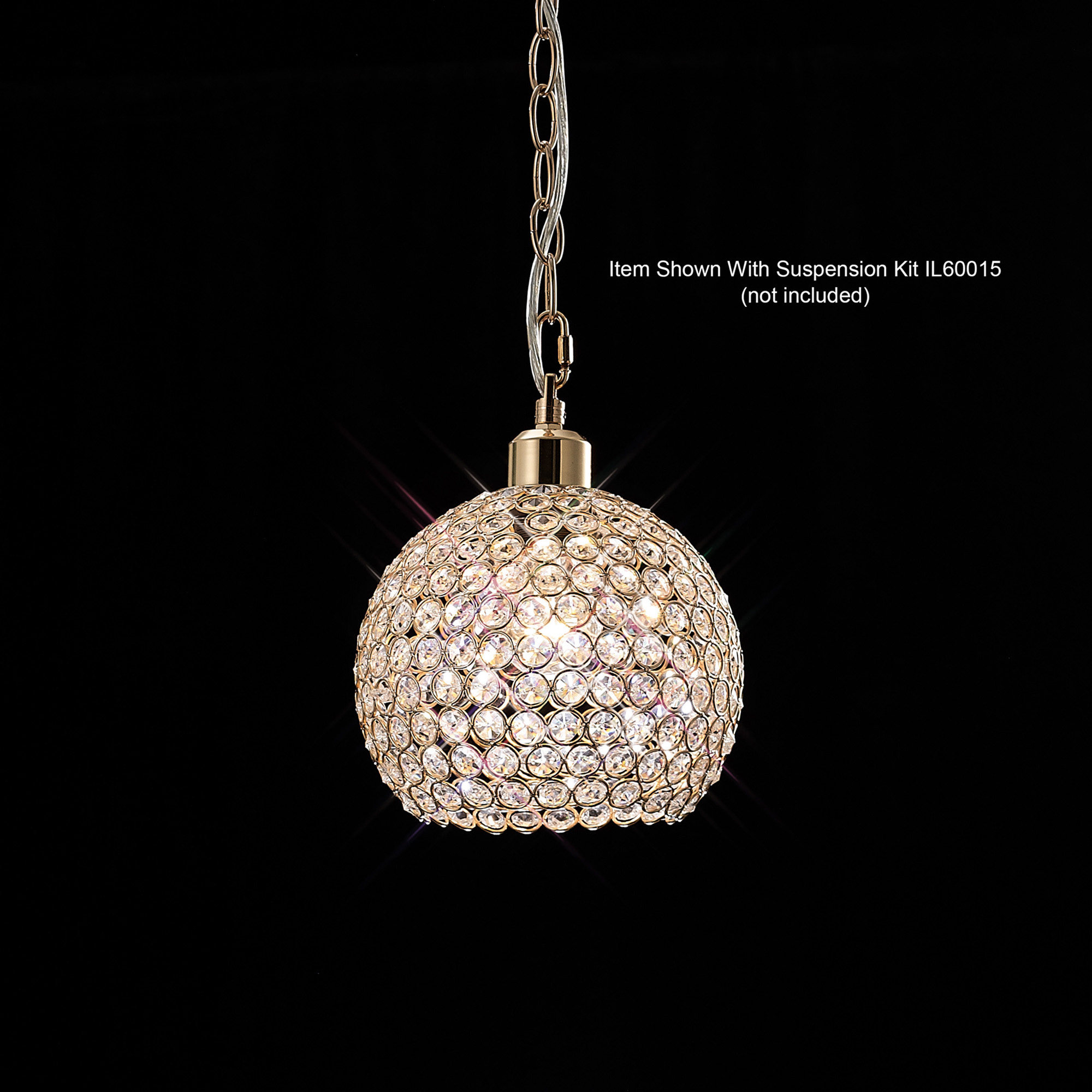 IL30762  Kudo Crystal Ball Non-Electric SHADE ONLY French Gold
